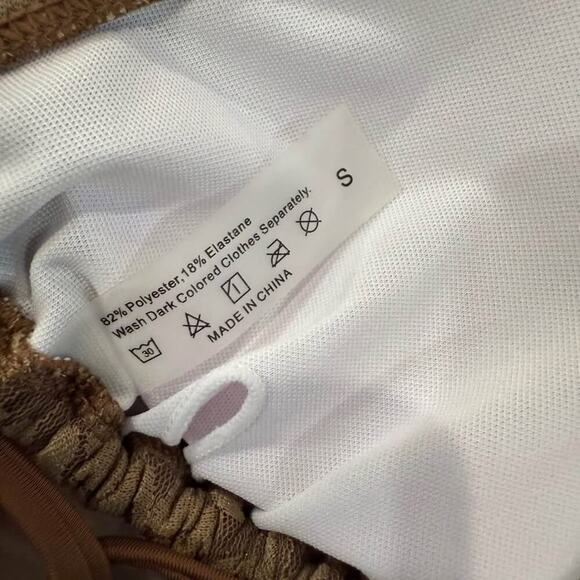 SHEIN Sexy Leopard Print Halter Triangle Bikini Set Womens Small Brown/Gold Swim - Picture 8 of 9